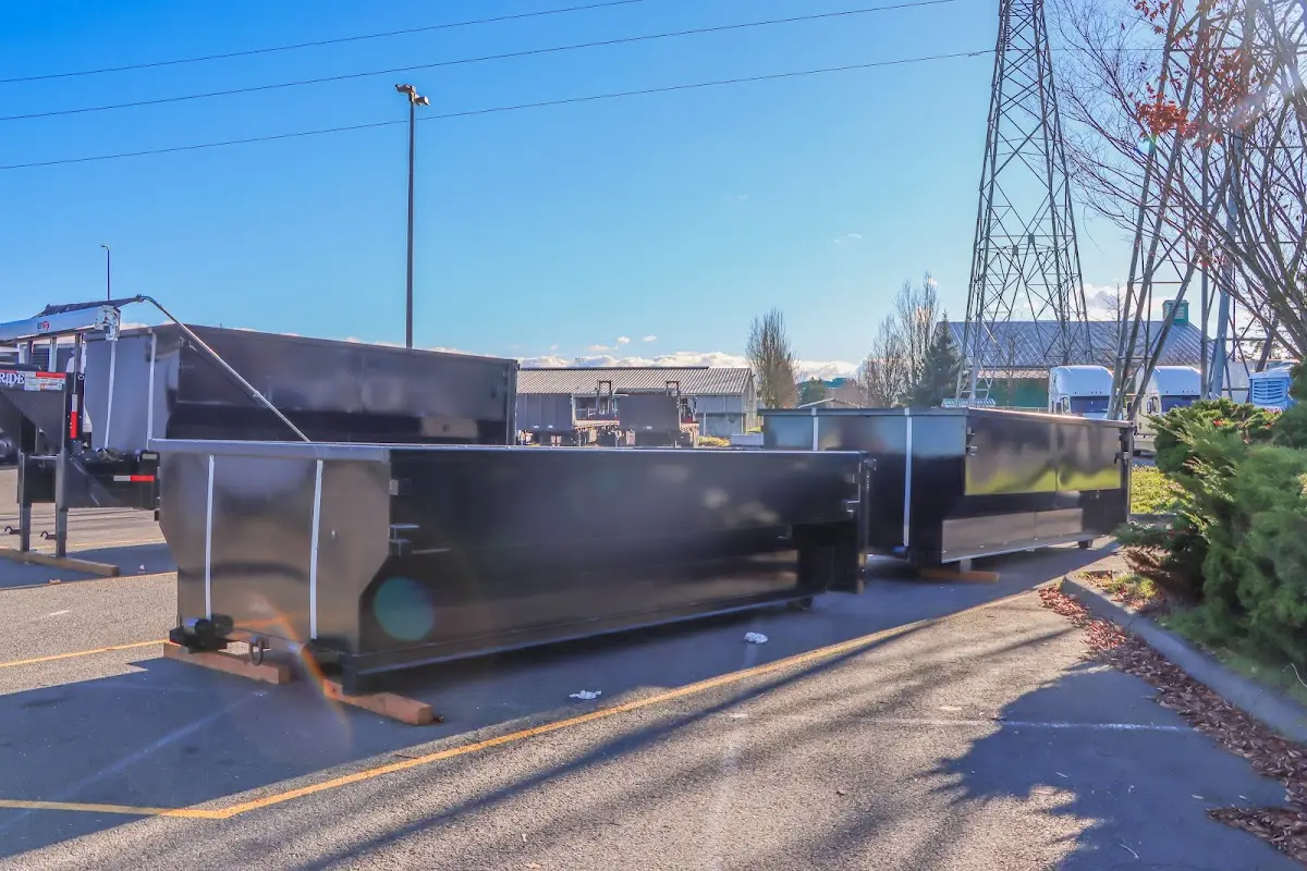 Roll-off dumpster ready for waste disposal at job site for Construction Dumpster Rental in Roseville